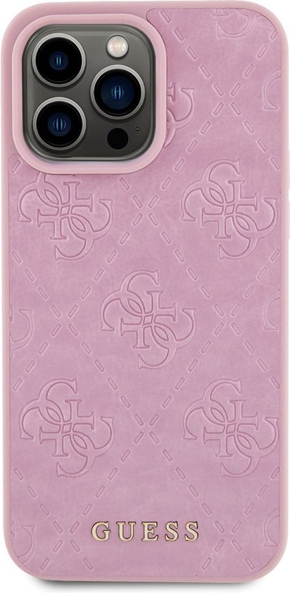 Guess 4G Stamped Back Case - Geschikt voor Apple iPhone 15 Pro (6.1") - Roze