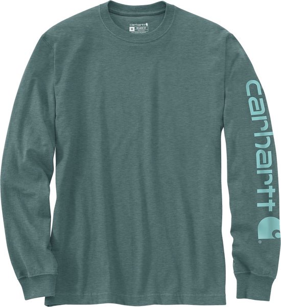 Carhartt Sleeve Logo T-Shirt L/S Sea Pine Heather-2XL