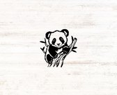 Djemzy - muurdecoratie woonkamer - slaapkamer - wanddecoratie - hout - zwart - dieren - Panda op tak - MDF 6 mm