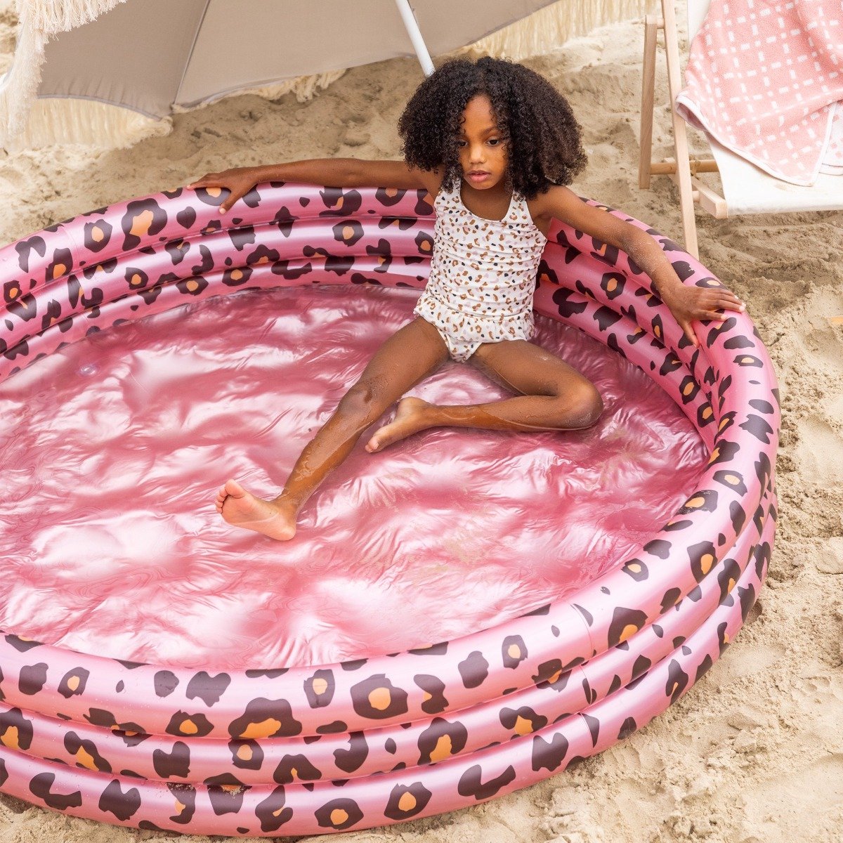 Swim Essentials - Kinder Zwembad - Ø 150 cm - Rosé/Goud Panterprint Kinder Zwembad Ø 150 cm — afbeelding 6