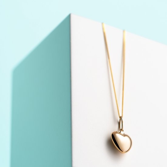 Miore® - Gouden Hart Ketting - Dames - 14 Karaat Goud - Geelgoud - Halsketting - Heart Design - 45 cm - Handgemaakte Hoogwaardige Sieraden