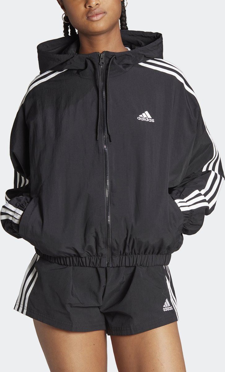 adidas Sportswear Essentials 3-Stripes Woven Windjack - Dames - Zwart- S |  bol