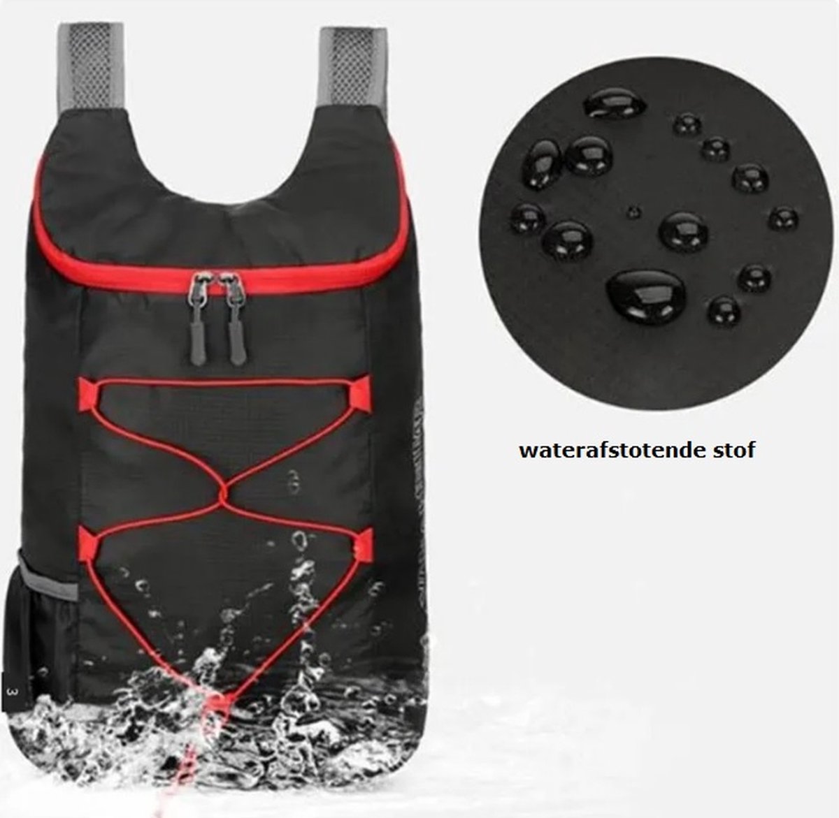 Rugzak 20 liter - Wandelrugzak - opvouwbaar - lichtgewicht - waterafstotend - ultralicht Backpack - Zwart – foto 4