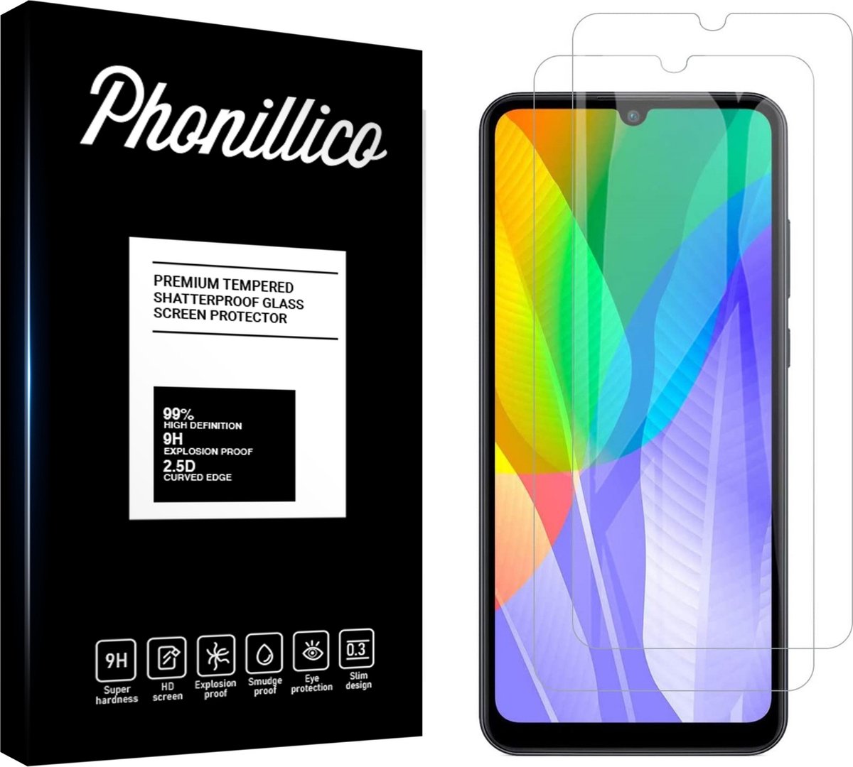 Screenprotector voor Huawei Y6P - 2 stuks Beschermglas van glas Transparante glazen schermbeschermfolie