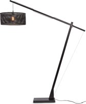 GOOD&MOJO Vloerlamp Java - Bamboe Zwart - 175x50x207cm - Modern - Staande lamp voor Woonkamer - Slaapkamer