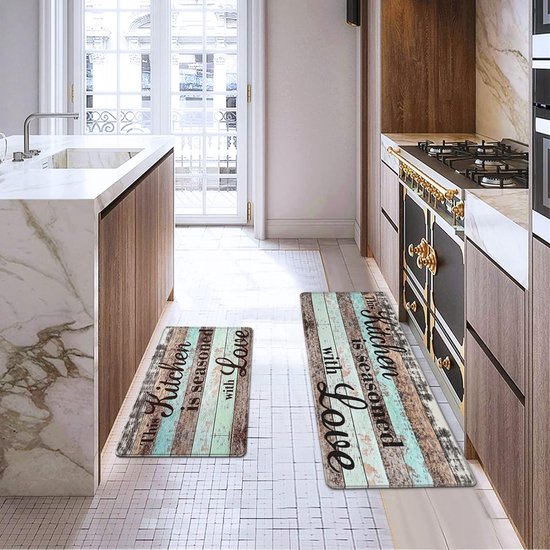 Lot De 2 Tapis De Cuisine StepRitest Antidérapants Et Imperméables - Noir, 30 Jours Satisfait