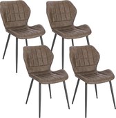 Rootz Eetkamerstoelen Set van 4 - Gestoffeerde stoelen - Kunstleren zitting - Comfortabel, duurzaam, ergonomisch ontwerp - Metalen frame - 47 cm x 79,5 cm x 54 cm