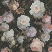 Papier peint Fleurs Profhome 376505-GU papier peint intissé légèrement texturé avec motif floral rose vert blanc mat 5,33 m2