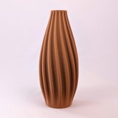 Dastium Home - 3D geprinte vaas Fleur - Mat Terracotta- 30 cm - Luxe vaas voor zijden bloemen - Woonaccessoires