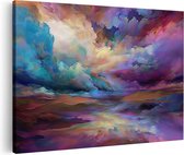 Artaza Canvas Schilderij Kleurrijke Wolken in de Lucht - 60x40 - Wanddecoratie - Foto Op Canvas - Canvas Print
