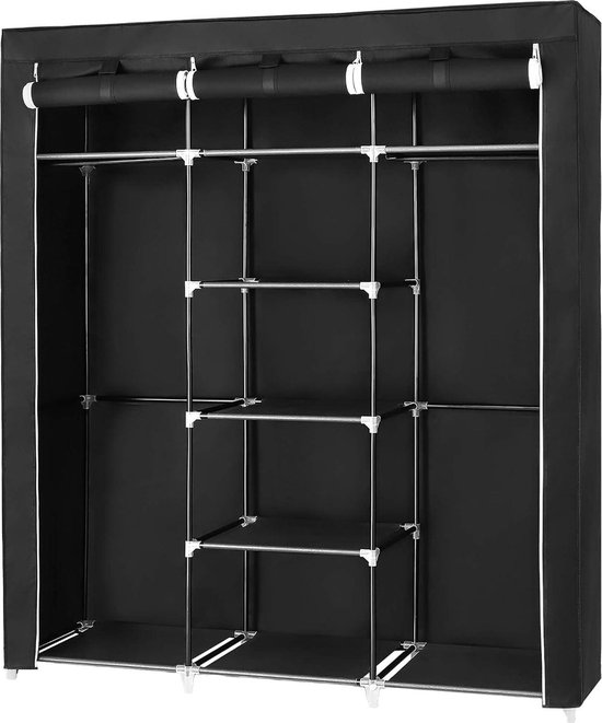 Opvouwbare opbergkast van textiel zwart 74 x 37 x 9 cm - Ideaal voor kleding - SONGMICS RYG12B Kledingkast