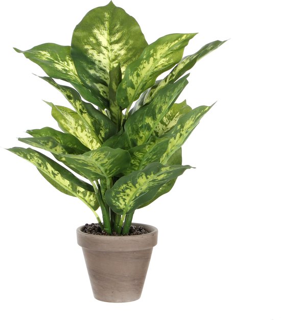 Foto: Mica decorations dieffenbachia kunstplant in bloempot stan h40 x 30 cm groen