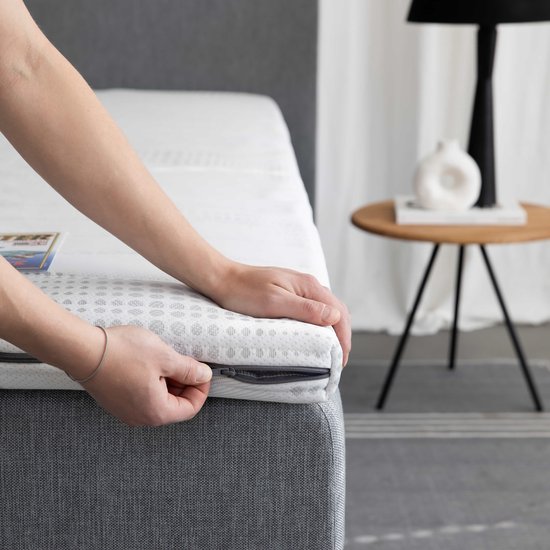 Consolateur|surmatelas en mousse à mémoire de forme NASA-VISCO-Top|6,5 cm d'épaisseur|Matelas CoolTouch VISCO VENTI-mousse pour pont supérieur 80x190cm