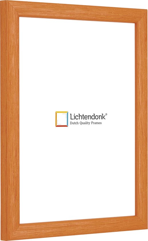 Fotolijst - Fotokader - Oranje - Halfrond met zichtbare houtnerf - Fotomaat 27x48 - Ontspiegeld glas - Art.nr. 1055006227481