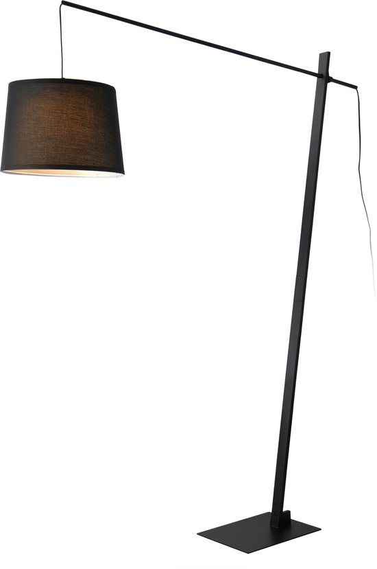 Staande lamp Nesna vloerlamp 185 cm E27 zwart en wit lux.pro