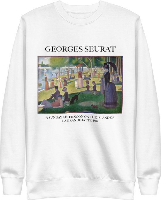 Georges Seurat 'Een Zondagmiddag op het Eiland van La Grande Jatte' ("A Sunday Afternoon on the Island of La Grande Jatte") Beroemd Schilderij Sweatshirt | Unisex Premium Sweatshirt | Wit | S