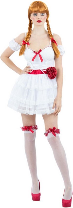 Smiffy's - Costume de Pop - Annabelle Living Doll - Femelle - Wit / Beige - Large - Halloween - Déguisements