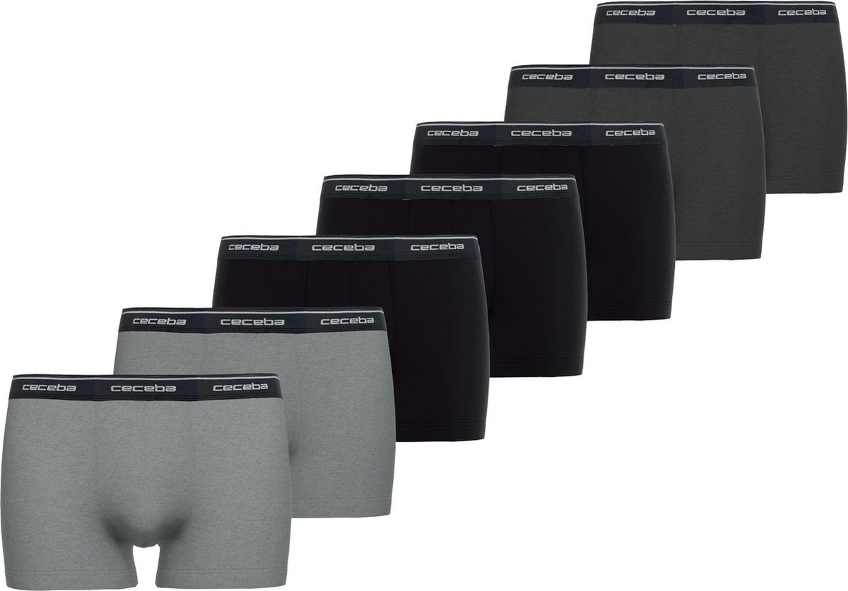 CECEBA Monza Heren Boxer - 7-pack Multipack - Grijs/Zwart