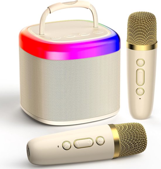 Misilmp Machine De Karaoké Pour Enfants, Haut-Parleur De Karaoké Bluetooth Microphone Avec Lumière LED Et Effets De Changement De Voix, Cadeaux Pour