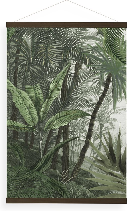 Poster à Suspendre Lin - Paysage Jungle Vert - 100x70cm