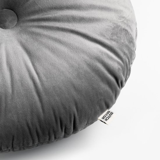 Dutch Decor - Set de 4 coussins décoratifs - Essentials - Anthracite - Zwart - Finn 45x45 + Olly rond - y compris coussins intérieurs - velours