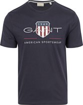 Gant - T-shirt Logo Navy - Heren - Maat XL - Regular-fit