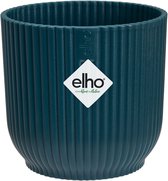 Elho Vibes Fold Rond Mini 11 - Pot De Fleurs pour Intérieur - Plastique 100% recyclé - Ø 11.1 x H 10.5 cm - Bleu/Bleu Foncé