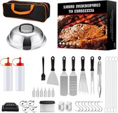 Grillbestekset 42 stuks roestvrij stalen barbecue-accessoires inclusief spatelkit en draagtas - voor tuin, camping, barbecue - mannen en vrouwen barbecue set