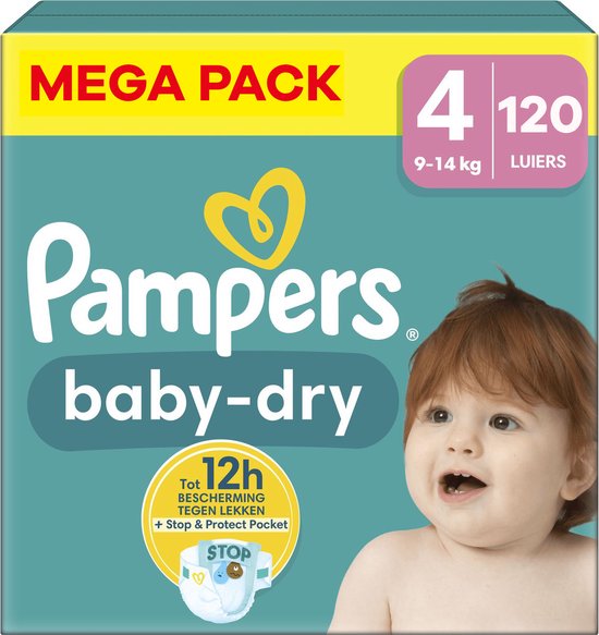 Pampers - Bébé Dry - Taille 4 - Mega Pack - 120 pièces - 9/14 KG