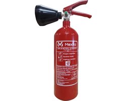 CO2 brandblusser 2 kg - Vorstvrije brandblusser - Incl. wandbeugel en keuringssticker - Mexxo