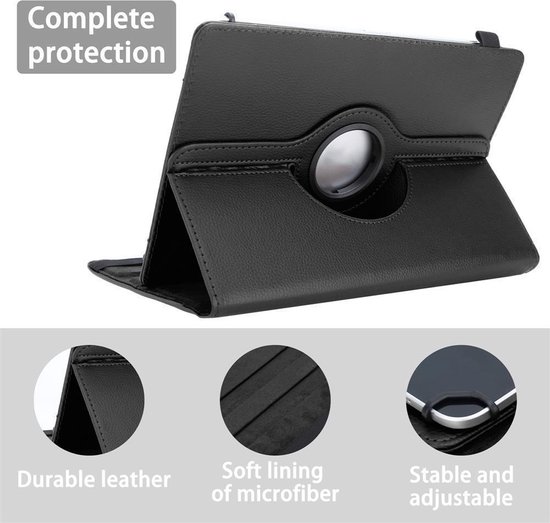 Cadorabo Tablet Hoesje geschikt voor Sony Xperia Tablet Z2 (10.1 Zoll) in ZWART - 360 graden beschermhoes van imitatieleer met standfunctie en elastische band