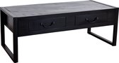 Table basse industrielle manguier Kai table d'appoint noire 125cm
