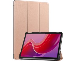 Hoes - Geschikt voor Lenovo Tab M11 (11 inch) - Dun & Stevig - Trifold Bookcase - Hard Cover - Hardcover Book Case - Tablet Hoesje - Rosé goud