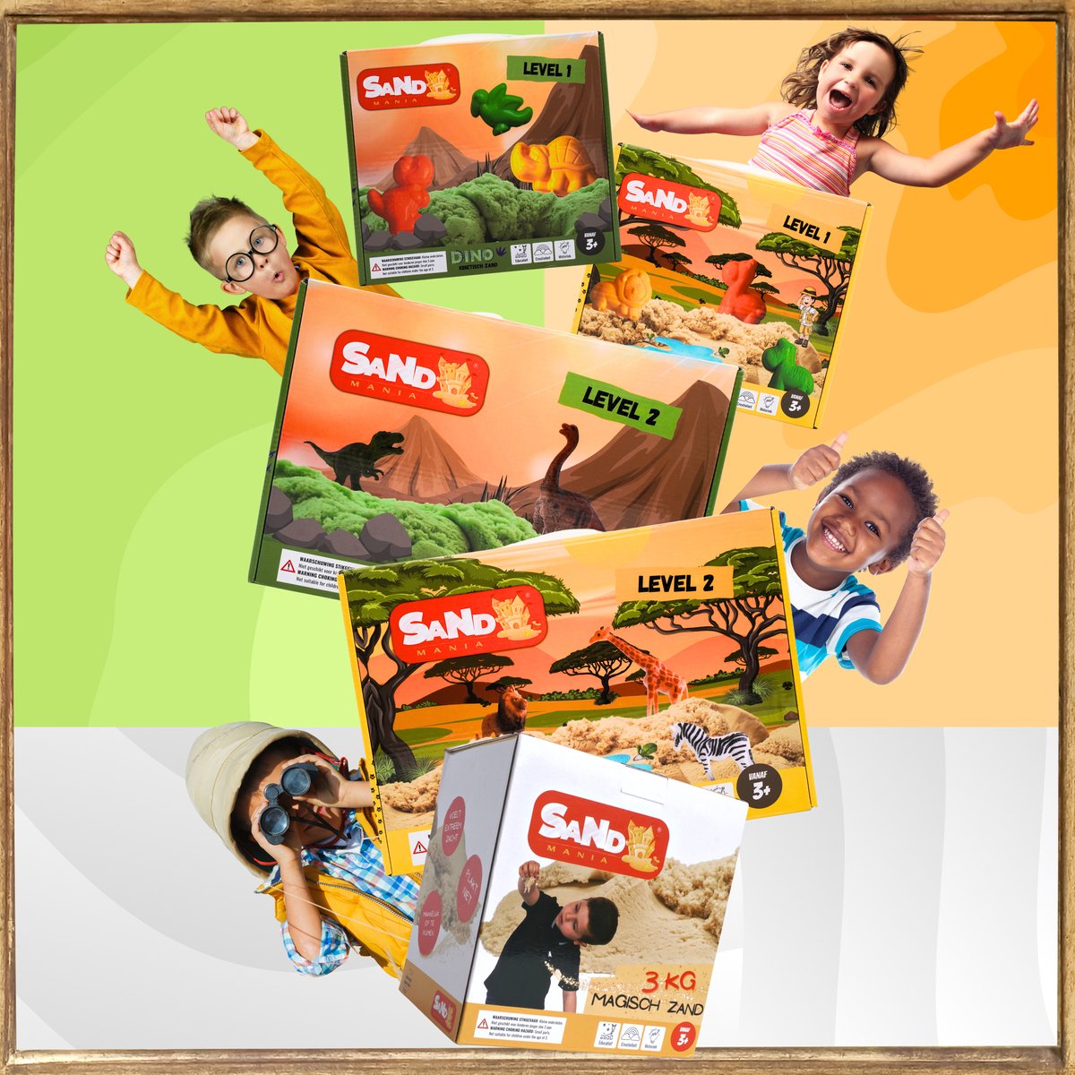 Sand Mania® kinetisch zand - 3 KG Navulling Beige / Naturel - Sensorisch Speelzand voor Kinderen — afbeelding 5