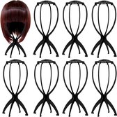 8 pièces Set de supports de perruque Portable pliable en plastique porte-perruque Portable support de perruque sèche-perruque tête de perruque pliable