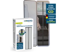 Hoberg insectenhor voor campers 60 x 195 cm | Deurhor met XXL-magneetbanden | Insectenhor voor caravans | Magnetische hor | Zelfsluitend
