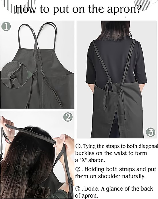 Tablier Japonais Style Élégant En Coton Et Lin Doux - Réglable Avec 2 Poches, Idéal Pour Cuisine, Café, Fleuriste Et Artisanat - Gris, Curcuma, Rouge Brique, Blanc
