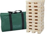 Ocean 5 XXL enorme wiebeltoren van massief natuurlijk hout, jumbo torenspel, 60 delen (21 x 4 x 2,5 cm), tot 1,5 m hoog bouwen met het stapel-behendigheidsspel