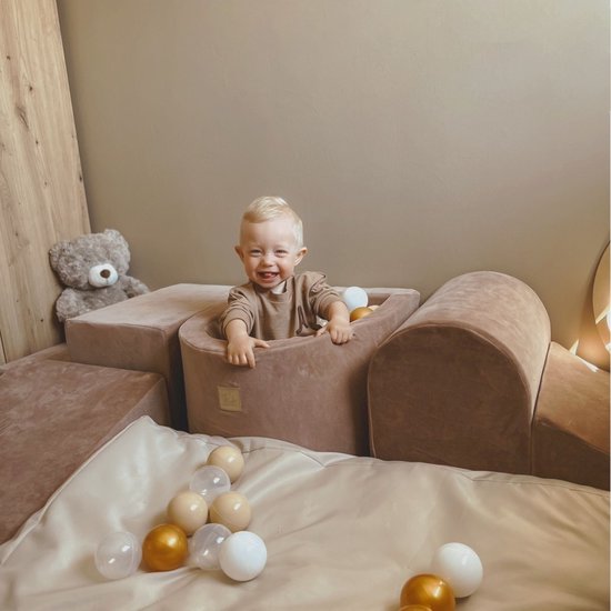 KiddyMoon – Aire De Jeux En Mousse Avec Piscine à Balles – 300 Balles – Parcours Obstacles – Oeko-Tex – Europe