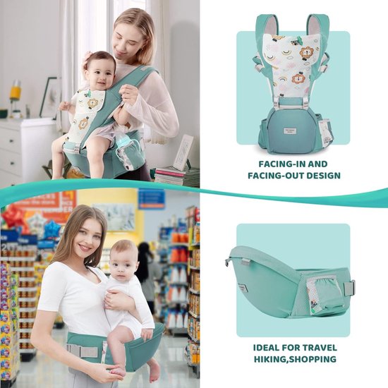 Porte-bébé Ergonomique Réglable 0-15 Kg - Bandoulière Unique, Coton, Pour Nouveau-nés Et Bambins (Vert)