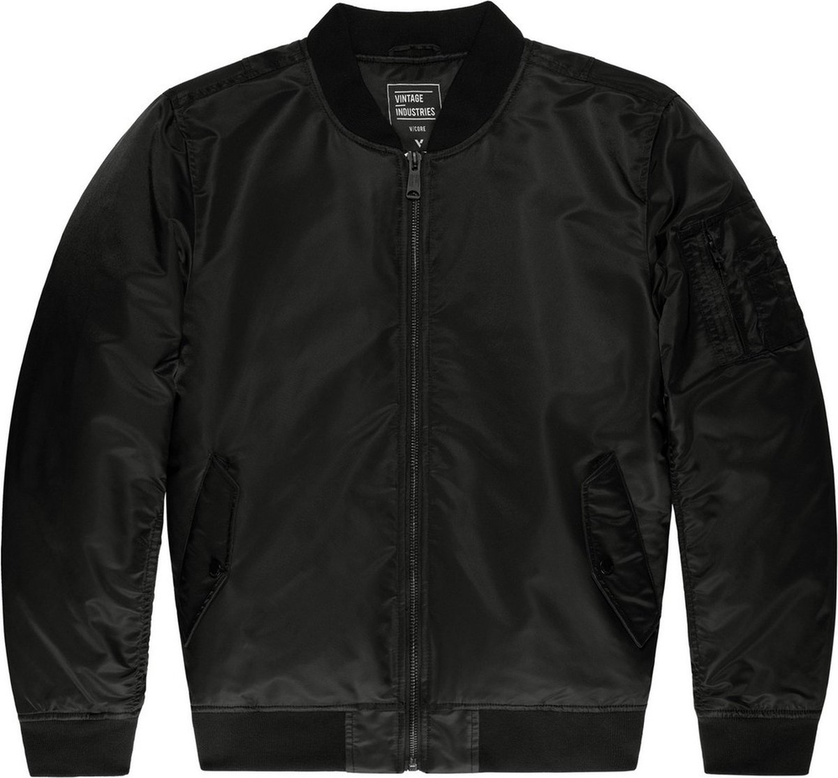 Vintage Industries Bomberjack Row Zwart