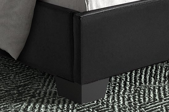 Lit George Interiax - Comfort élégant en Zwart avec sommier à lattes (160 x 200 cm)