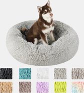 X-Qlusive Pet Perfect Fluffy Donut Hondenmand voor Honden - XXL Hondenkussen - Hondenbed 100 CM - Light grey