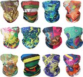 12 stuks naadloze bandana's gezicht masker hoofdband sjaal wikkelen haarband, voor fietsen, vissen, hardlopen, outdoor hoofddoek UV-weerstand