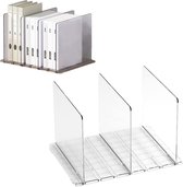 Scheidingswand plank (31,5 x 23,9 x 20 cm) kastrekverdeler transparante plankverdeler afneembare en verstelbare afstand voor slaapkamer, keukenkasten, plank opslag organisatie