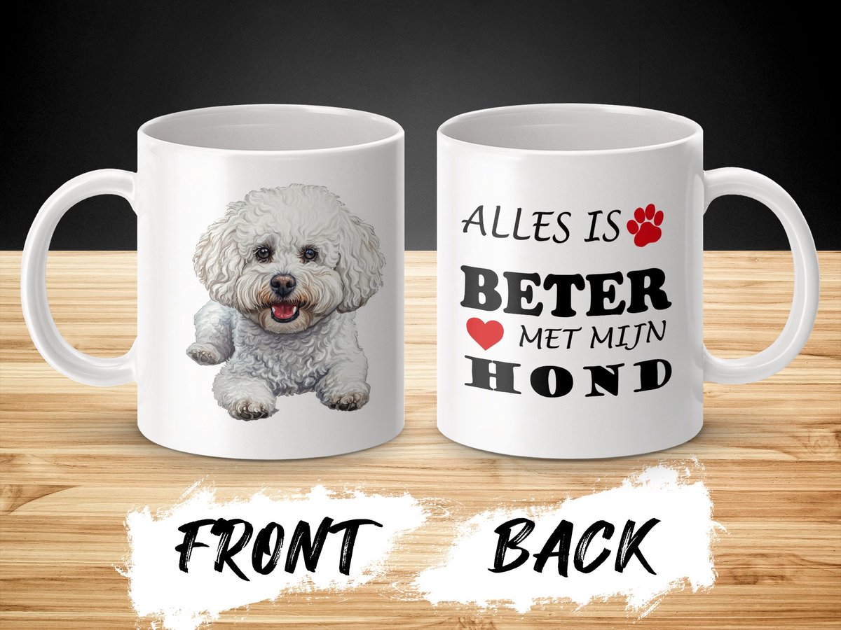 Mok Bichon Frise Alles is beter met mijn hond - dog - doglover
