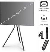 LCD-standaard "Easel Design", Vesa 600x400, zwart, 40 kg (37"-75")