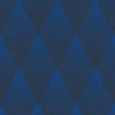 Grafisch behang Profhome 374191-GU vliesbehang glad met ruitvormig patroon glinsterend blauw zwart 5,33 m2