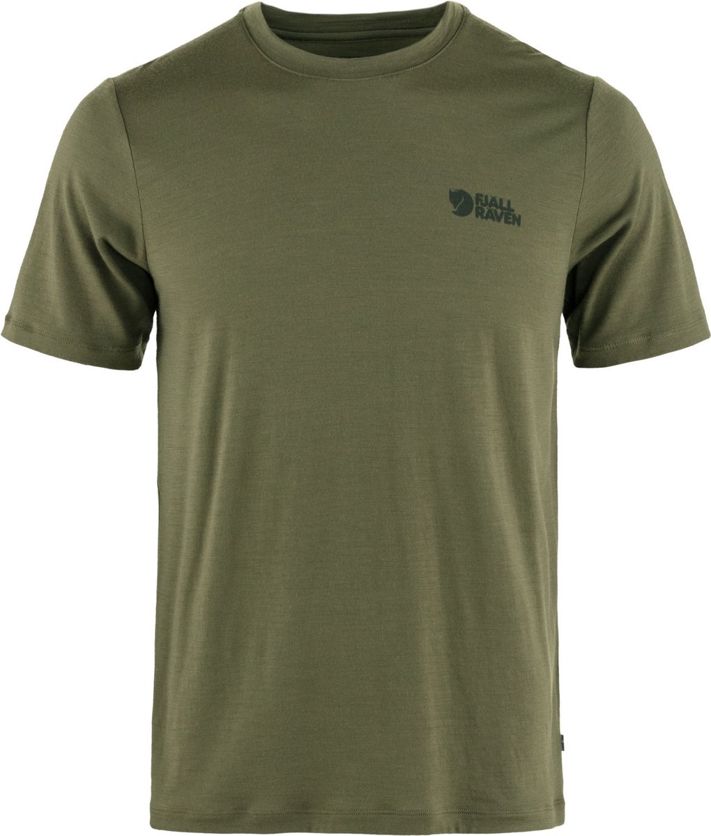 Fjällräven Abisko Wool Logo SS Men- Outdoorshirt Heren Laurel Blauw