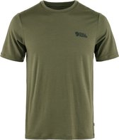 Fjällräven Abisko Wool Logo SS Men- Outdoorshirt - Heren - Laurel green - Maat XXL